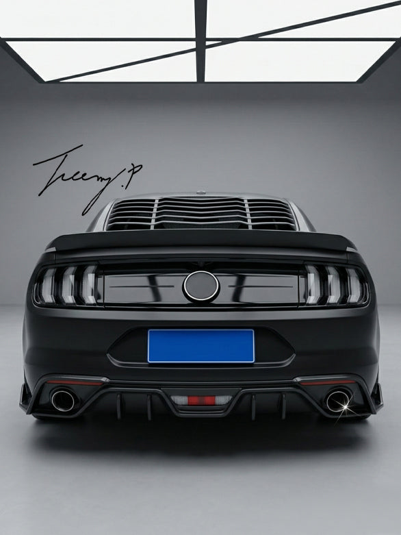 Ford Mustang 2015 plus GT style gloss black rear boot spoiler wing lip body kit
