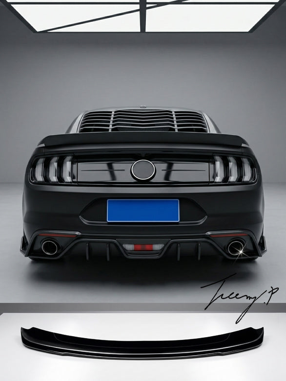 Ford Mustang 2015 plus GT style gloss black rear boot spoiler wing lip body kit
