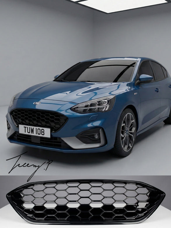 Ford Focus MK4 2018 to 2021 ST style gloss black mesh front grille
