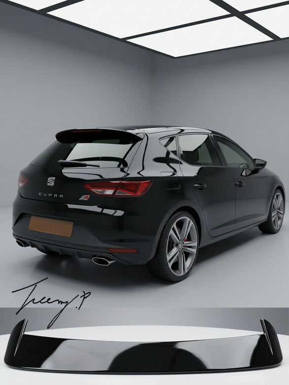 CUPRA Leon MK3 5F gloss black rear roof spoiler wing

