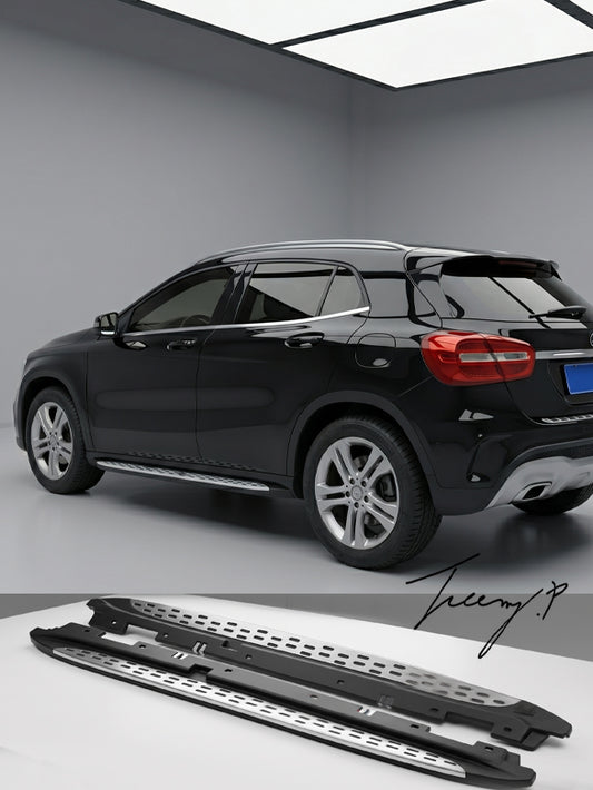 Mercedes Benz GLA X156 OEM style running board side steps practical factory look upgrade
