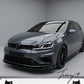 Gloss black front lip splitter for VW Golf MK7 and MK7.5 R Line GTI 2017 to 2020

