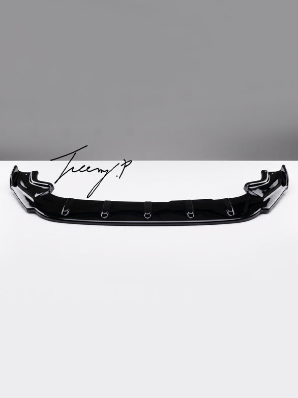 Gloss black front lip splitter for VW Golf MK7 and MK7.5 R Line GTI 2017 to 2020
