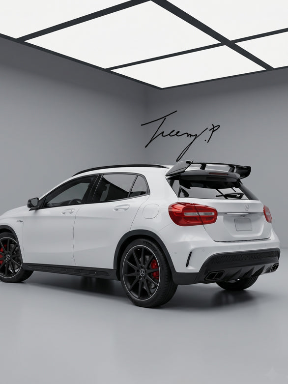 Mercedes GLA Class X156 AMG GLA45 Edition 1 style rear diffuser with tailpipes aggressive sporty rear upgrade
