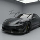 Porsche Taycan Turbo 2019-2021 V style carbon fiber front splitter
