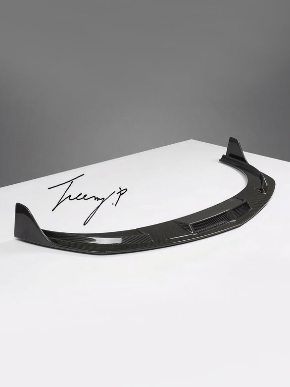 Porsche Taycan Turbo 2019-2021 V style carbon fiber front splitter
