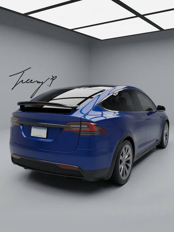 Tesla Model X 2016+ carbon fiber rear trunk spoiler
