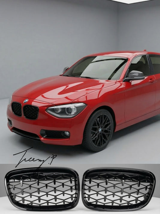 BMW F20 F21 1 Series 2011-2014 gloss black diamond kidney grille
