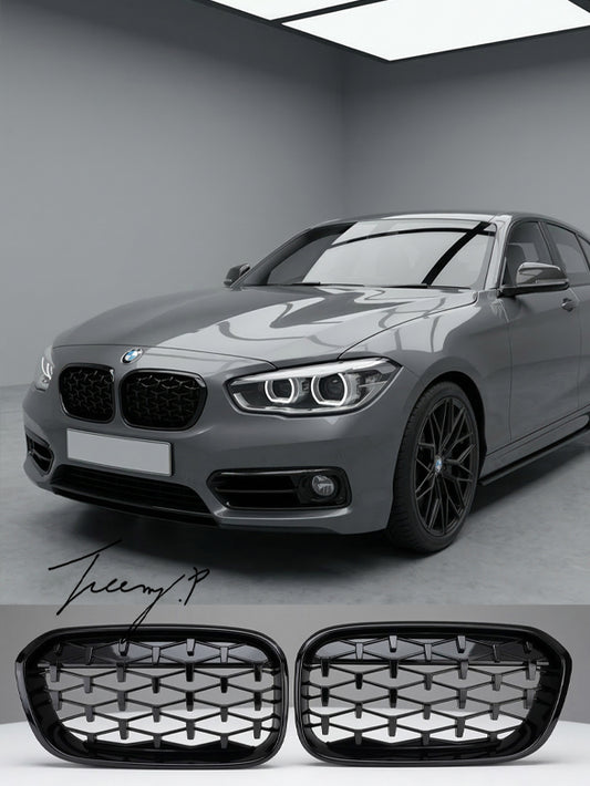 BMW F20 F21 1 Series 2015-2019 facelift diamond black kidney grille

