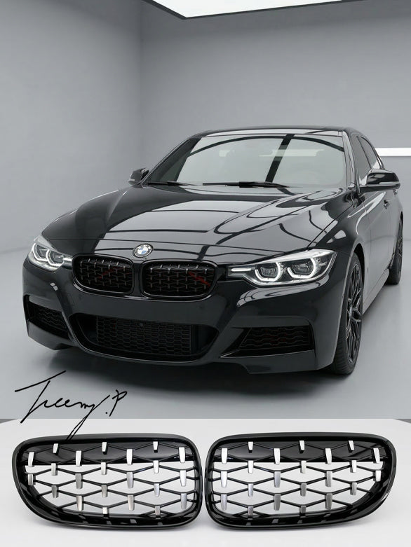 BMW 3 Series F30 F31 2012-2019 silver diamond kidney grille
