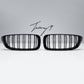BMW 4 Series F32 F33 F36 2013-2020 M4 style gloss black twin bar kidney grille
