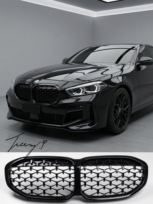 BMW 1 Series F40 2020+ diamond style gloss black kidney grille
