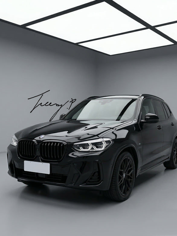 Gloss black dual twin slat front kidney grille for BMW X3 G01 and X4 G02 2023 onwards
