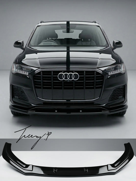 Gloss black V2 front splitter for Audi Q7 S Line MK2 facelift 2019 onwards
