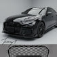 RS6 look gloss black badgeless honeycomb grille for Audi S6 C7 2015 to 2018
