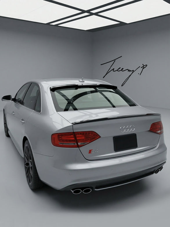 Rear top window roof lip spoiler wing for Audi S4 saloon B8 2008 to 2015
