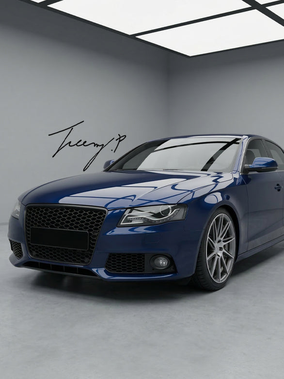 Gloss black honeycomb debadged front grille for Audi S4 B8 2012 to 2016

