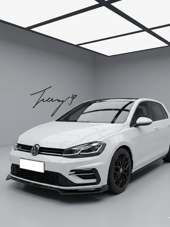 Gloss black front lip splitter for VW Golf MK7 2013 to 2016
