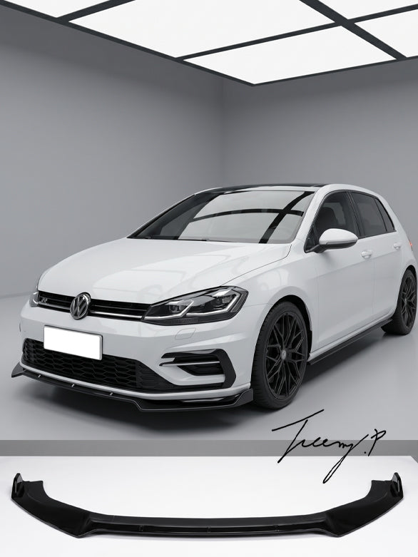 Gloss black front lip splitter for VW Golf MK7 2013 to 2016

