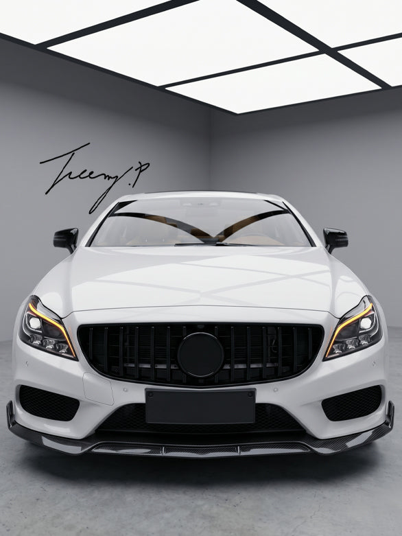 Mercedes CLS C218 gloss black front bonnet grille sleek aggressive front styling upgrade
