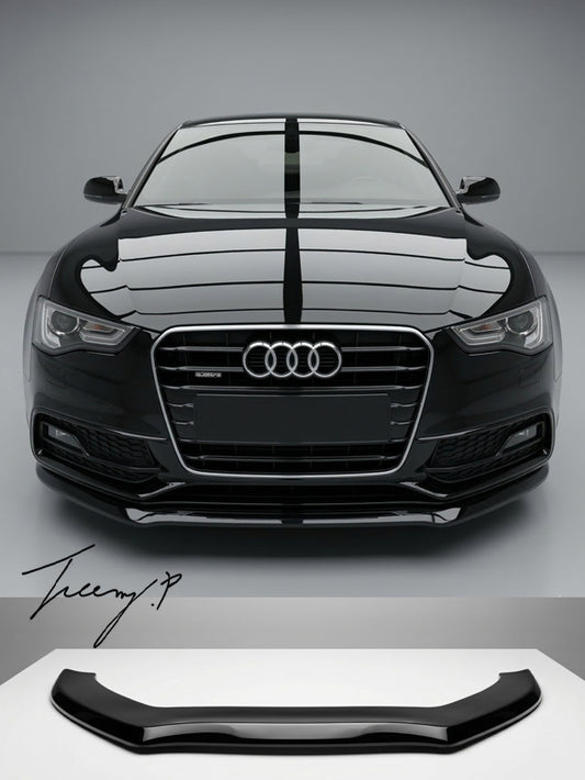 Gloss black front lip splitter for Audi S5 8T facelift 2011 to 2016
