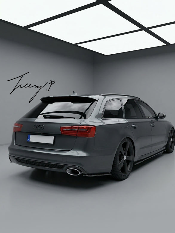 S line look rear lip spoiler diffuser V1 for Audi A6 C7 2011 to 2014
