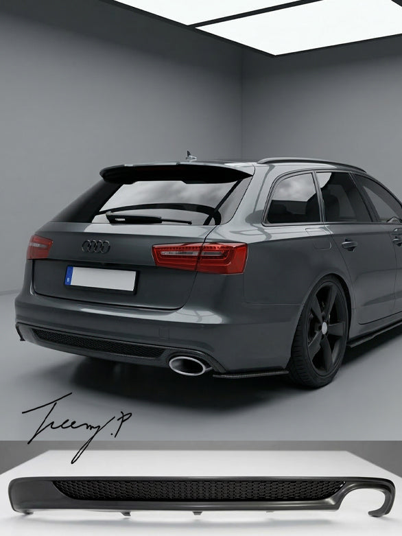S line look rear lip spoiler diffuser V1 for Audi A6 C7 2011 to 2014
