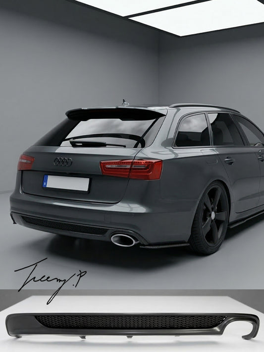 S line look rear lip spoiler diffuser V1 for Audi A6 C7 2011 to 2014
