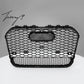 Gloss black RS6 style honeycomb mesh front grille for Audi A6 C7 2011 to 2014
