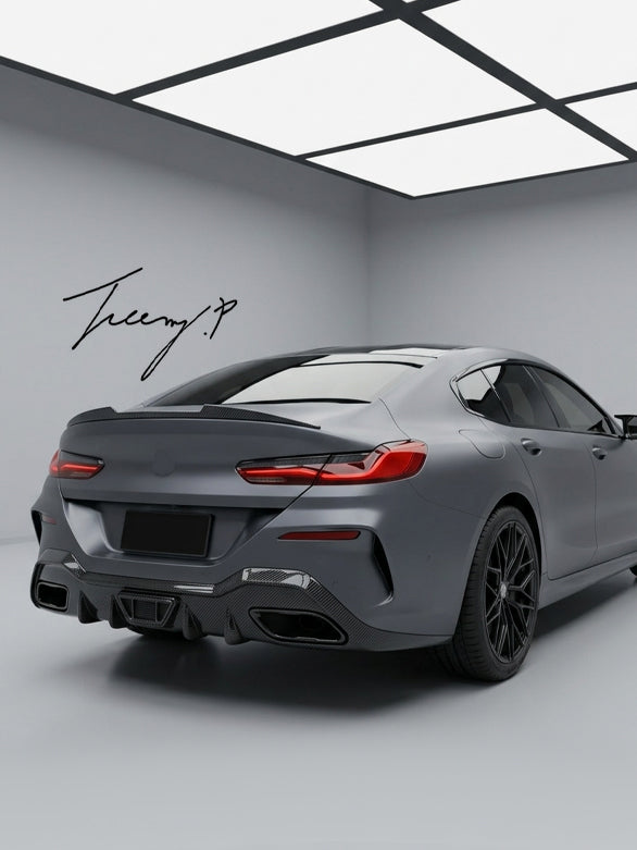 BMW 8 Series G16 Gran Coupe carbon look rear diffuser bodykit fit 2019 to 2023
