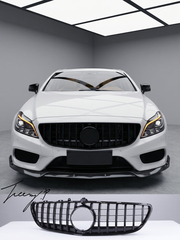 Mercedes CLS C218 gloss black front bonnet grille sleek aggressive front styling upgrade
