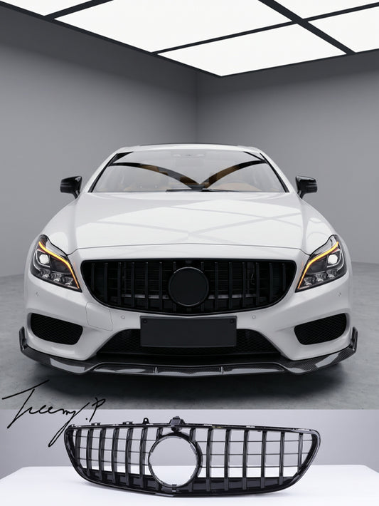 Mercedes CLS C218 gloss black front bonnet grille sleek aggressive front styling upgrade
