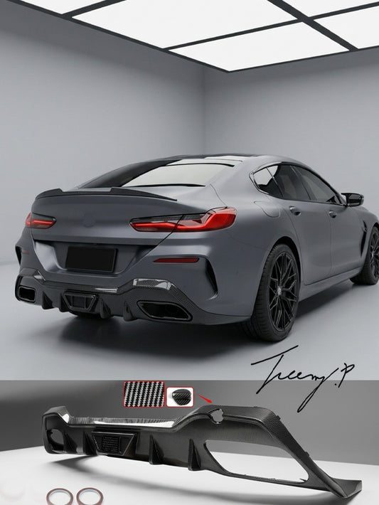 BMW 8 Series G16 Gran Coupe carbon look rear diffuser bodykit fit 2019 to 2023
