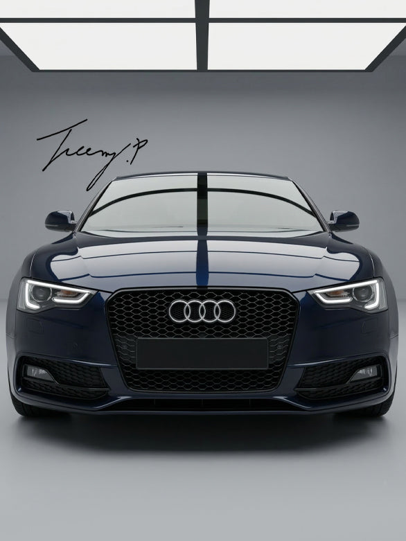 Audi A4 B8 RS style honeycomb front grille gloss black 2013 to 2015
