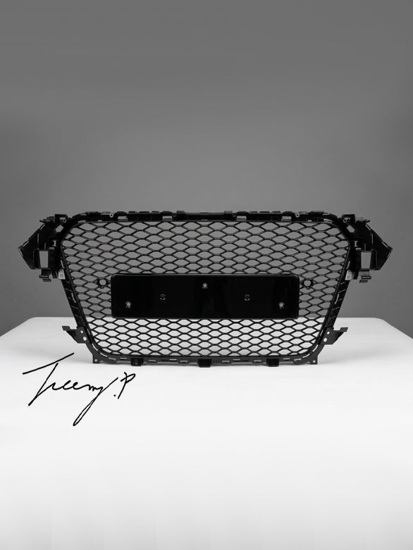 Audi A4 B8 RS style honeycomb front grille gloss black 2013 to 2015
