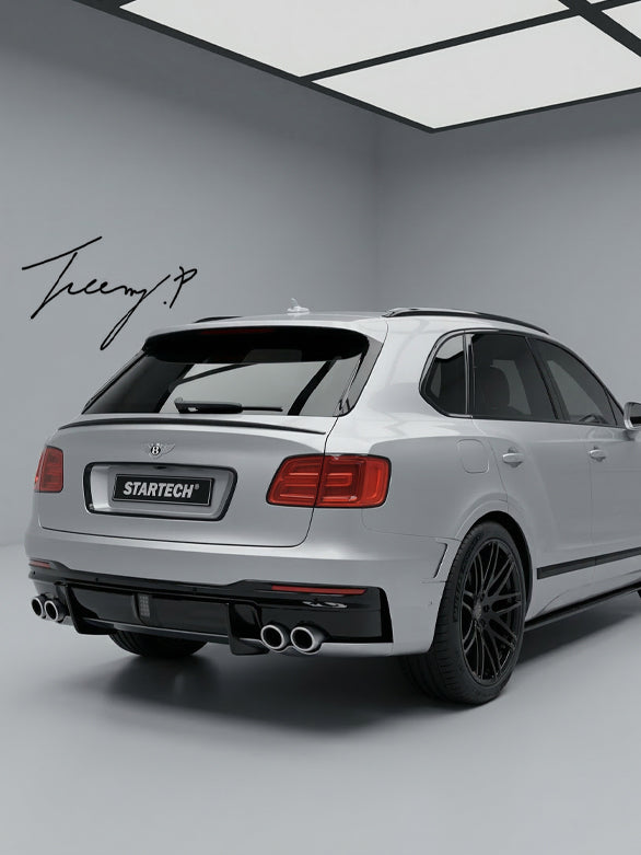 Bentley Bentayga 4V1 rear spoiler lip wing gloss black 2016
