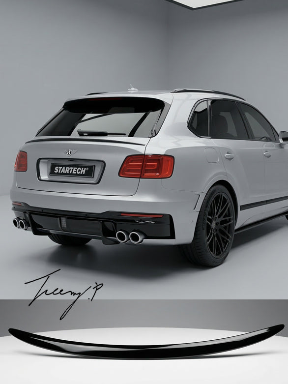 Bentley Bentayga 4V1 rear spoiler lip wing gloss black 2016
