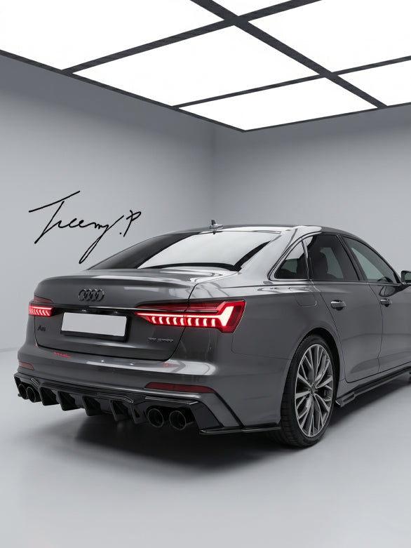 Audi S6 C8 rear side splitters two piece set
