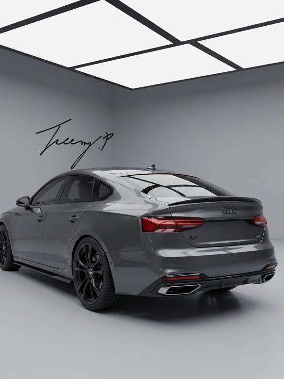AUDI A5 F5 B9 COUPE SPORTBACK 2017 - 2024 GLOSS BLACK ABS REAR BOOT SPOILER LIP WING