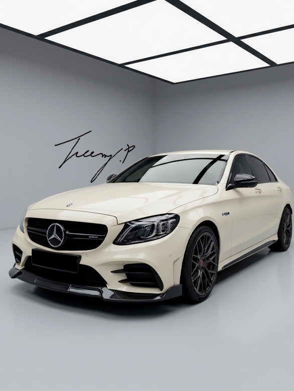 MERCEDES C CLASS AMG LINE C43 W205 2014 - 2018 BRABUS STYLE CARBON LOOK FRONT SPLITTER