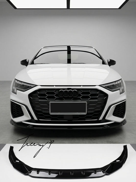 Audi A3 gloss black front lip splitter 2021+ sporty design
