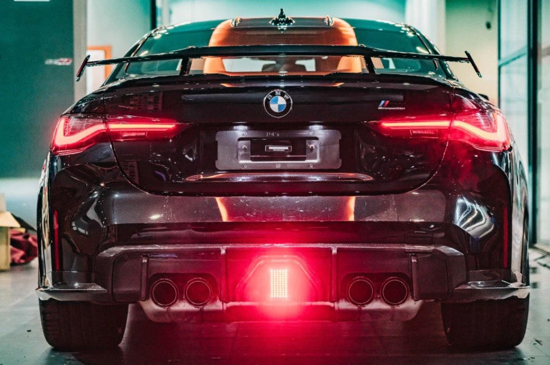 BMW G80 M3 G82 G83 M4 REAR BUMPER DIFFUSER BLACK LED LIGHT – TREEN ...
