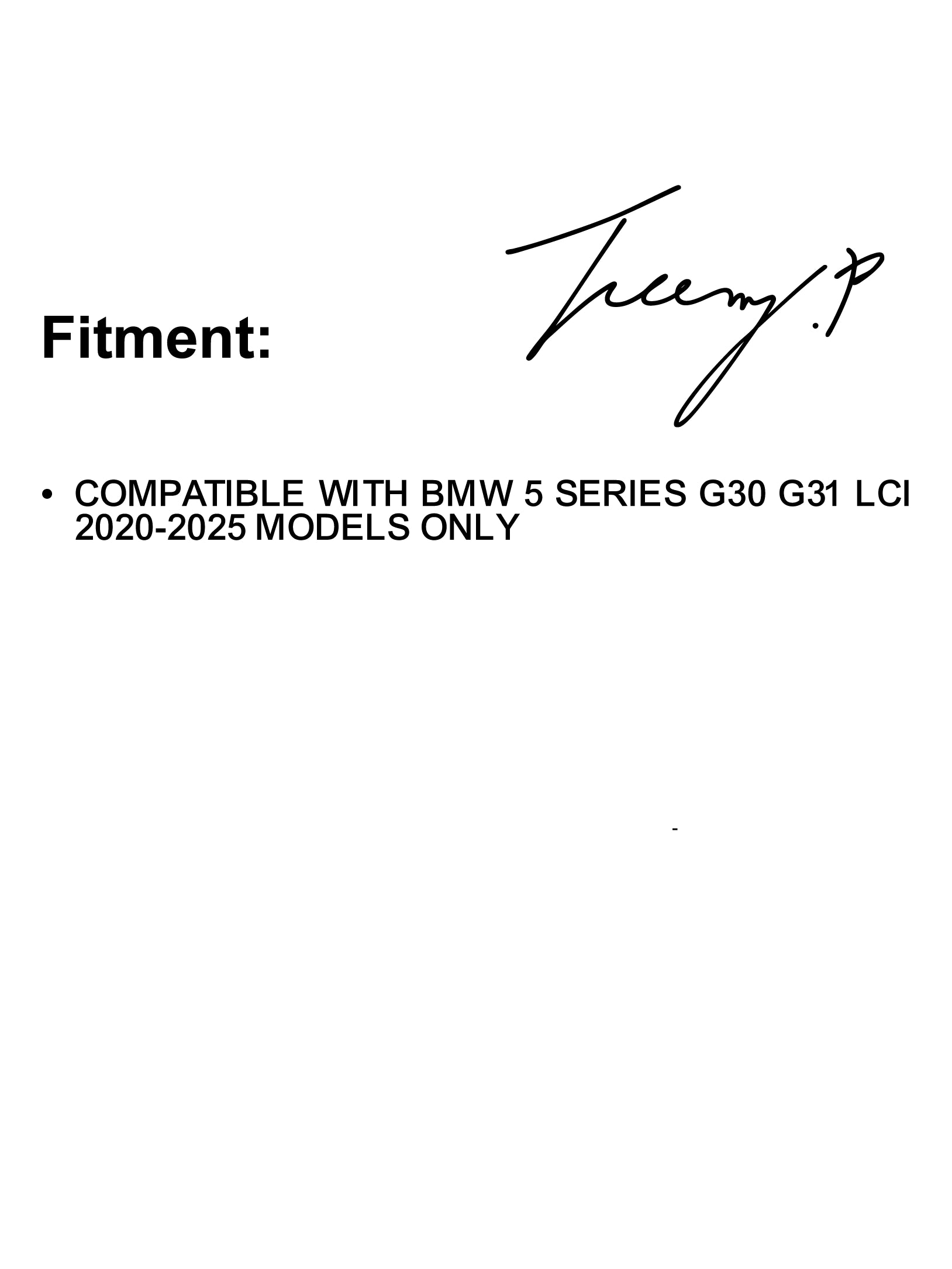Gloss black double-slat front kidney grille installed on a 2020-2025 BMW 5 Series LCI G30 / G31