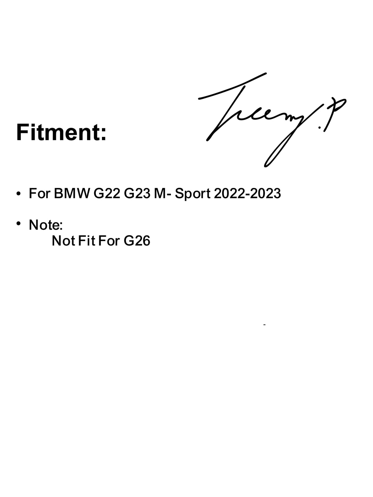Gloss black front lip splitter spoiler body kit installed on a 2020-2023 BMW 4 Series M Sport G22 / G23