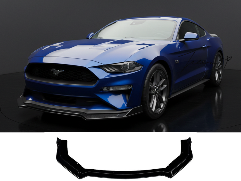 Ford Mustang MK6.5 (2018–2023) Gloss Black Front Splitter Spoiler Lip Body Wing