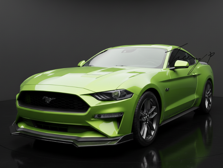 Ford Mustang MK6.5 (2018–2023) Gloss Black Front Splitter Spoiler Lip Body Wing