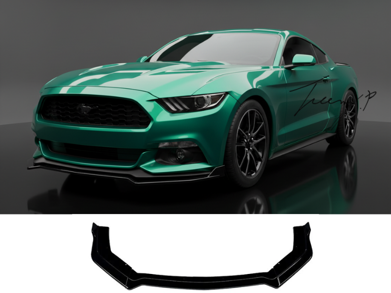 Ford Mustang MK6 (2015–2017) Gloss Black Front Splitter Spoiler Lip Body Wing