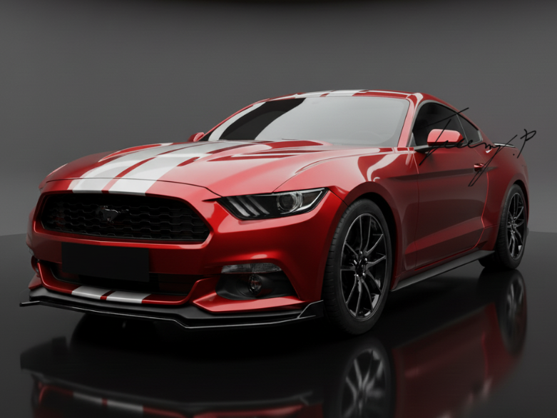 Ford Mustang MK6 (2015–2017) Gloss Black Front Splitter Spoiler Lip Body Wing