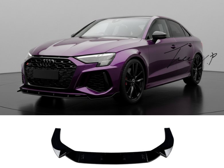 Audi RS3 8Y Prefacelift (2020–2024) Gloss Black Front Splitter Spoiler Lip
