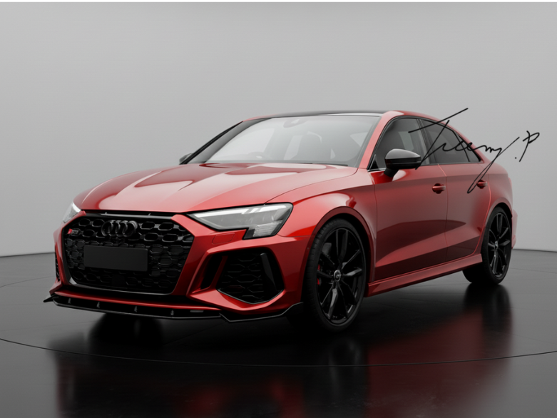 Audi RS3 8Y Prefacelift (2020–2024) Gloss Black Front Splitter Spoiler Lip
